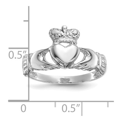 14K White Gold Claddagh Ring – view 6