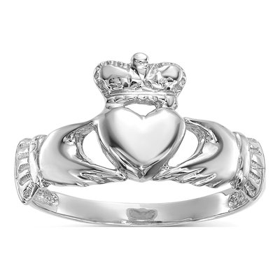 14K White Gold Claddagh Ring