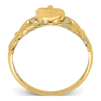 14K Yellow Gold Claddagh Ring – view 3