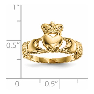 14K Yellow Gold Claddagh Ring – view 6