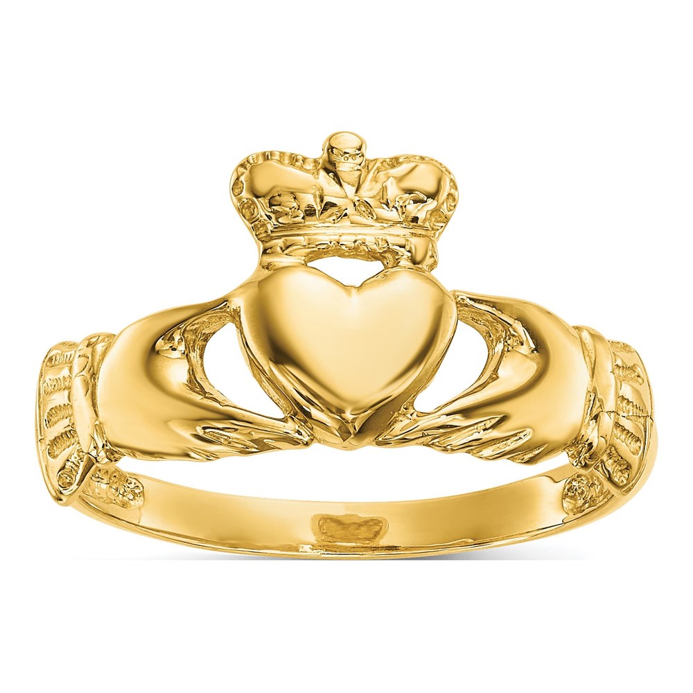 14K Yellow Gold Claddagh Ring