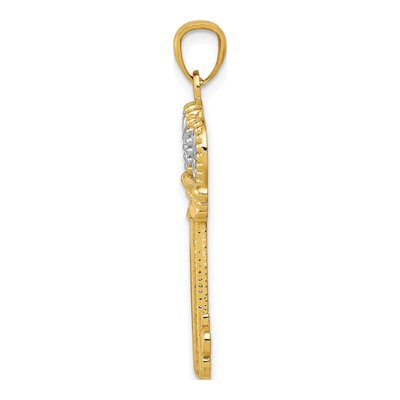 14K Yellow Gold Fleur de Lis Key Charm – view 3