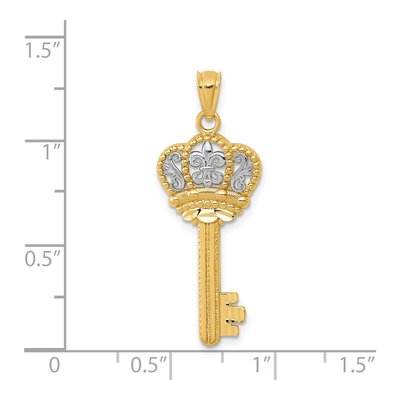 14K Yellow Gold Fleur de Lis Key Charm – view 5