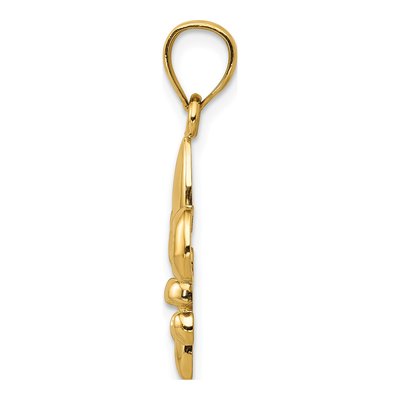 14K Yellow Gold Fleur de Lis Pendant – view 3