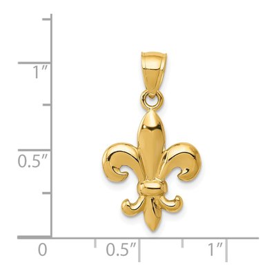 14K Yellow Gold Fleur de Lis Pendant – view 5