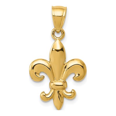 14K Yellow Gold Fleur de Lis Pendant