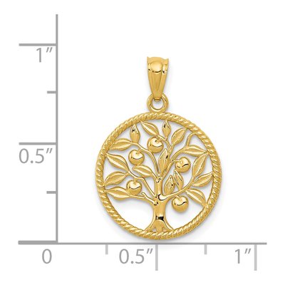 14K Yellow Gold Tree of Life Round Pendant – view 5