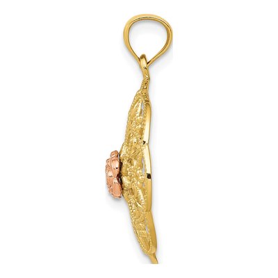 14K Two-Tone Gold Filigree Pendant – view 3