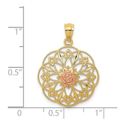 14K Two-Tone Gold Filigree Pendant – view 5