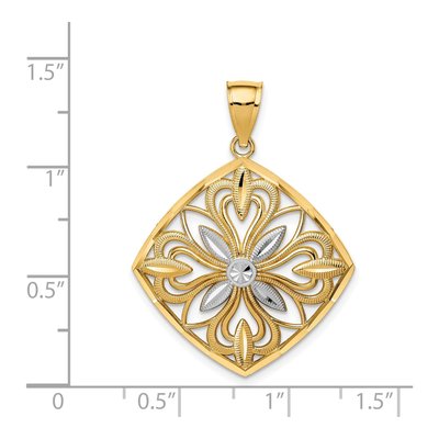14K Yellow Gold Fancy Square Charm – view 4