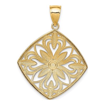 14K Yellow Gold Fancy Square Charm – view 5