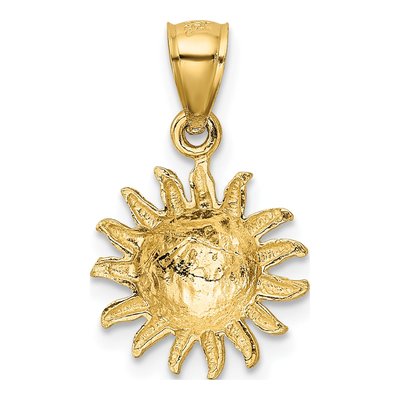 14K Yellow Gold Diamond-Cut Sun Pendant – view 4