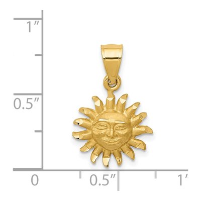 14K Yellow Gold Diamond-Cut Sun Pendant – view 5