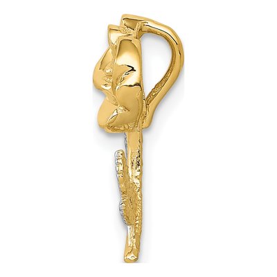 14K Yellow & White Rhodium Rose Chain Slide – view 3