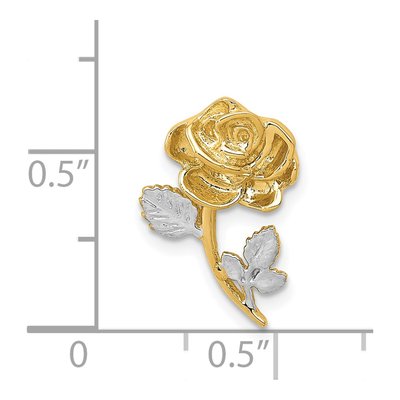 14K Yellow & White Rhodium Rose Chain Slide – view 5