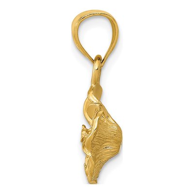 14K Yellow Gold Hibiscus Flower Pendant – view 3