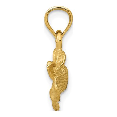 14K Yellow Gold Hibiscus Flower Pendant – view 3