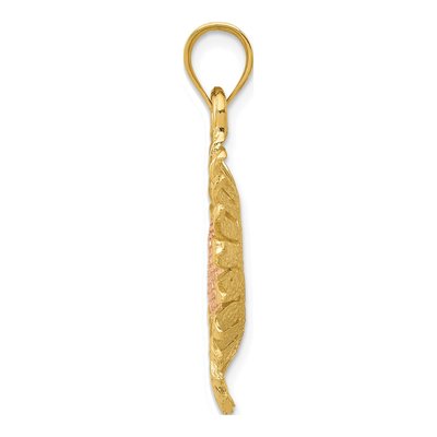14K Two-Tone Gold Sunflower Pendant – view 3