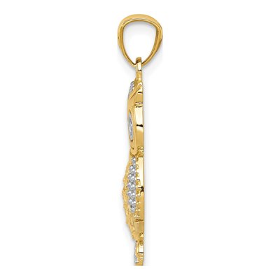 14K Yellow Gold Textured Owl Pendant – view 3