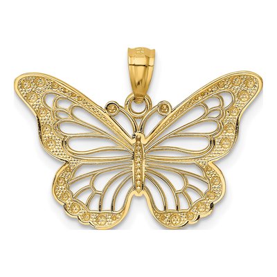 14K Yellow Gold Cut-Out Butterfly Pendant – view 4