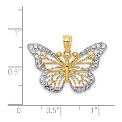 14K Yellow Gold Cut-Out Butterfly Pendant – view 5