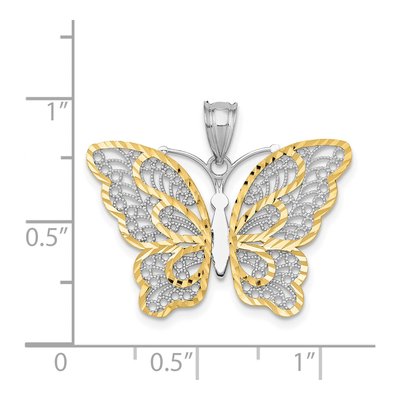 14K White Gold Filigree Butterfly Pendant – view 5