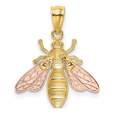 14K Two-Tone Gold Bee Pendant – view 4