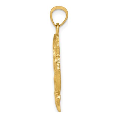 14K Yellow Gold Hummingbird Flower Pendant – view 3