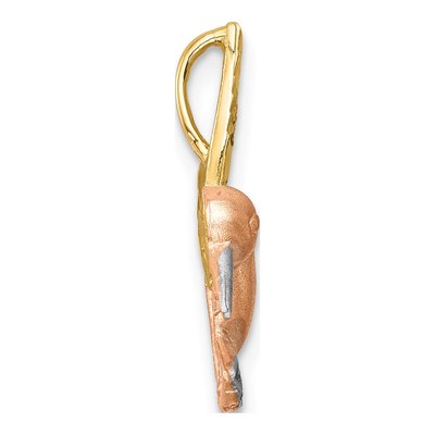 14K Two-Tone Gold Diamond-Cut Hummingbird Slide Pendant – view 3