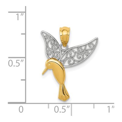 14K Yellow Gold Hummingbird Pendant – view 5