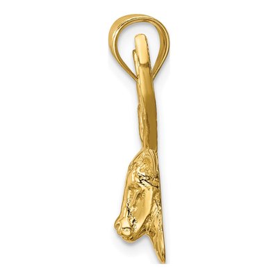 14K Yellow Gold Deer Head Pendant – view 3
