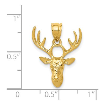 14K Yellow Gold Deer Head Pendant – view 4