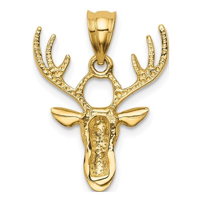 14K Yellow Gold Deer Head Pendant – view 5