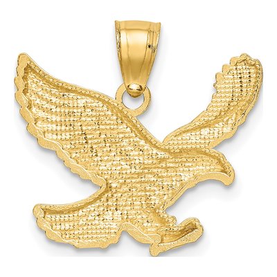14K Yellow Gold Diamond-Cut Eagle Pendant – view 4