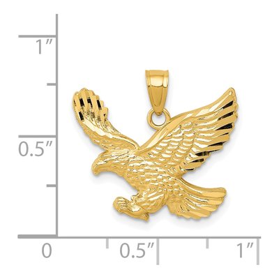 14K Yellow Gold Diamond-Cut Eagle Pendant – view 5