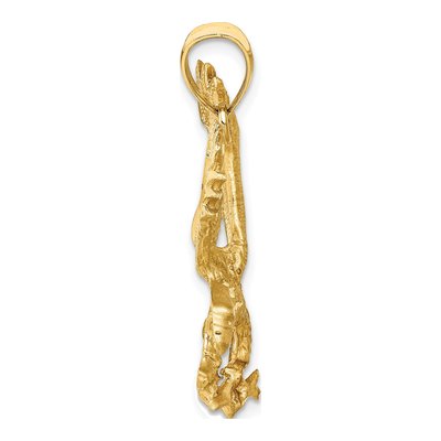14K Yellow Gold Diamond-Cut Eagle Pendant – view 3