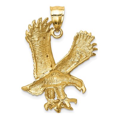 14K Yellow Gold Diamond-Cut Eagle Pendant – view 4