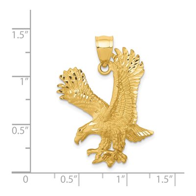 14K Yellow Gold Diamond-Cut Eagle Pendant – view 5