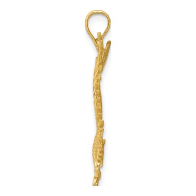 14K Yellow Gold Diamond-Cut Eagle Pendant – view 3