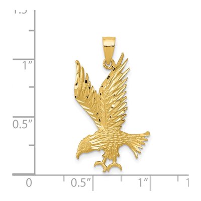 14K Yellow Gold Diamond-Cut Eagle Pendant – view 5