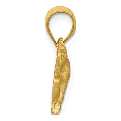 14K Yellow Gold Diamond-Cut Horse Pendant – view 3