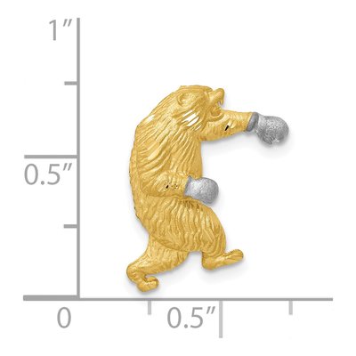14K Yellow Gold Boxing Bear Slide Pendant – view 5