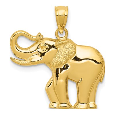 14K Yellow Gold Elephant Pendant