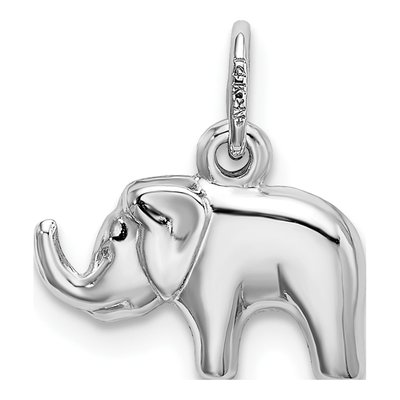 14K White Gold Small Elephant Pendant – view 4