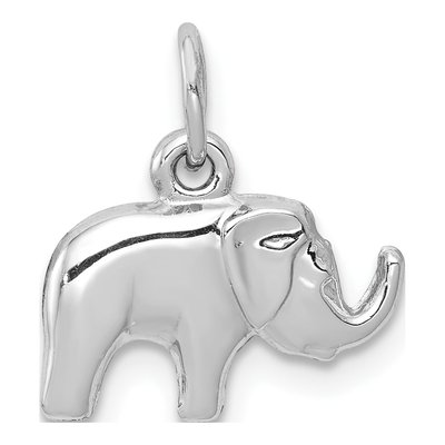 14K White Gold Small Elephant Pendant