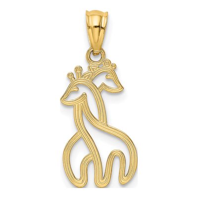 14K Yellow Gold Interlocking Giraffes Pendant – view 4