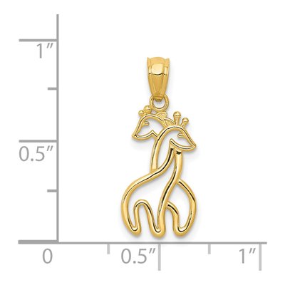14K Yellow Gold Interlocking Giraffes Pendant – view 5