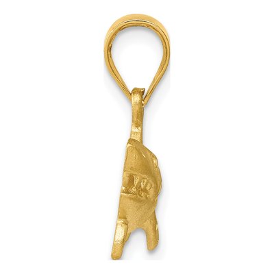 14K Yellow Gold Diamond-Cut Shark Pendant – view 3