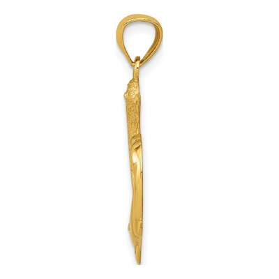 14K Yellow Gold Dolphins Heart Pendant – view 3