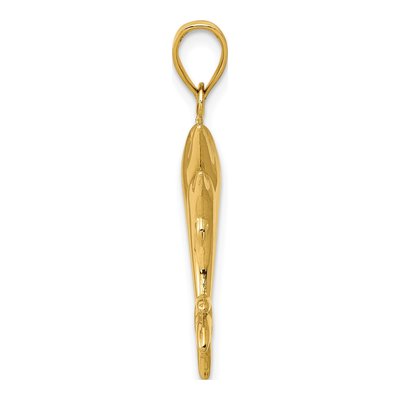 14K Yellow Gold Dolphin Pair Pendant – view 3
